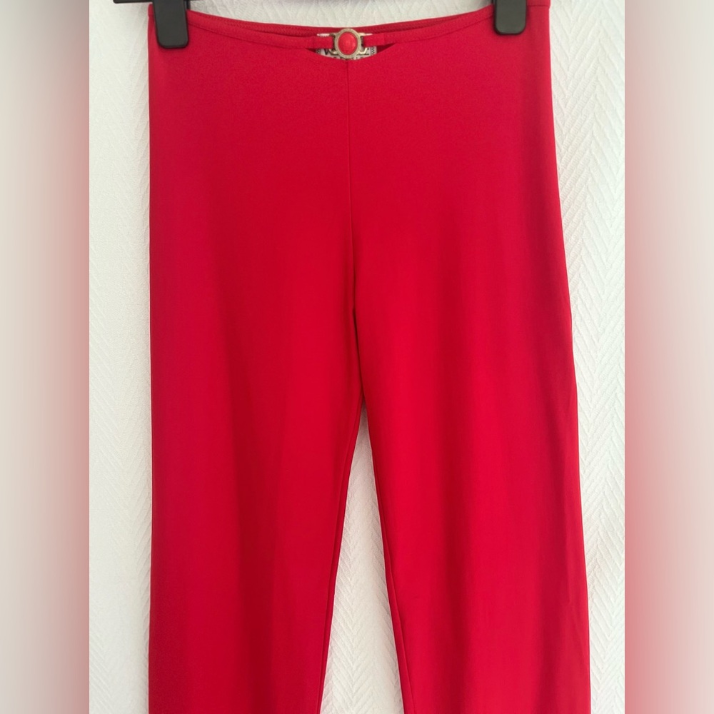 Versace Red Stretch Pants — Size 10